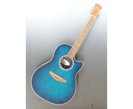 Applause Ovation composite bodied Electroacoustic guitar model No. AE28 with round back, with padded Stagg Gig bag&nbsp;