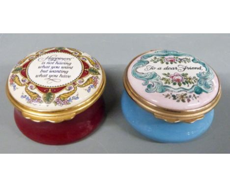 Seven Halcyon Days enamel boxes including Christmas 1993, Wentworth golf, in box with certificate etc&nbsp;