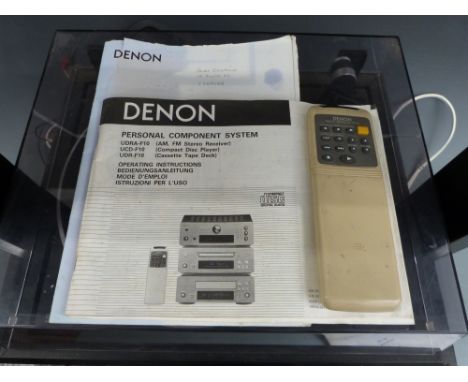 Pair of Castle stereo speakers and record deck and Denon separates/ amplifier and speaker stands&nbsp;