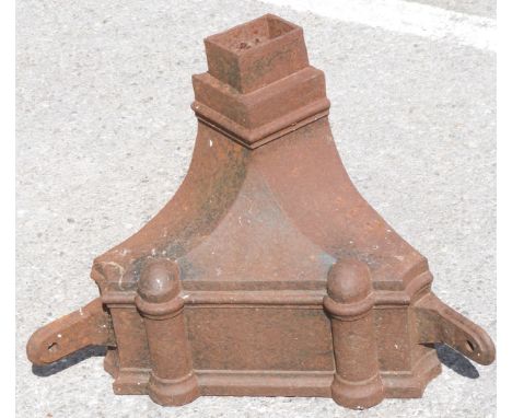 Large cast iron corner rainwater hopper / planter, W60 x H45cm