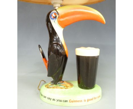 A original Carltonware Guinness Toucan advertising lamp with shade 'How grand to be a Toucan, Just think what a Toucan can do