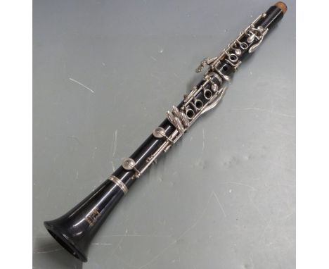 Boosey and Hawkes, London Regent composite bodied clarinet no. 398197, with nickel mounts and keys, no mouthpiece&nbsp;