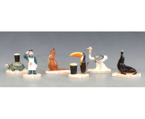 Six original Carltonware Guinness advertising figures, tallest 9cm
