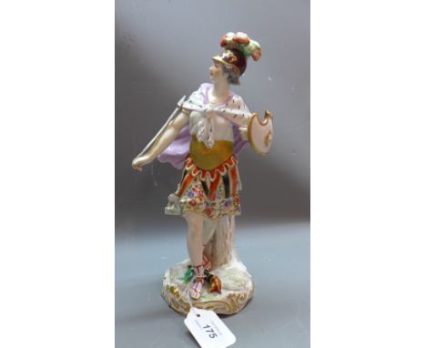 A 19th Century Meissen figure of a soldier (a/f). H- 29cm 