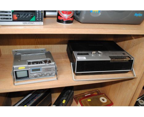 A Sanyo Quartz radio portable television and a Toshiba College Ace portable recorder GT-621P 
