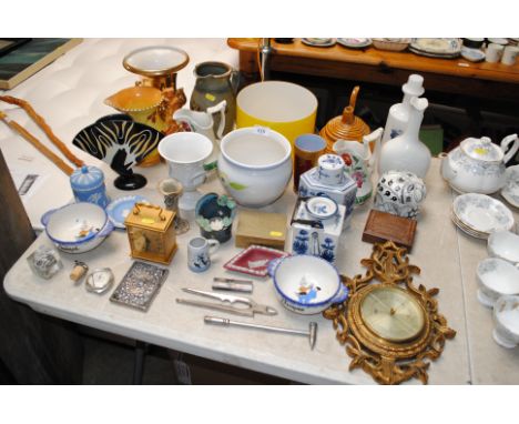 A quantity of various decorative China including Royal Copenhagen bottle vase, Burleigh ware Art Deco jug and various studio 