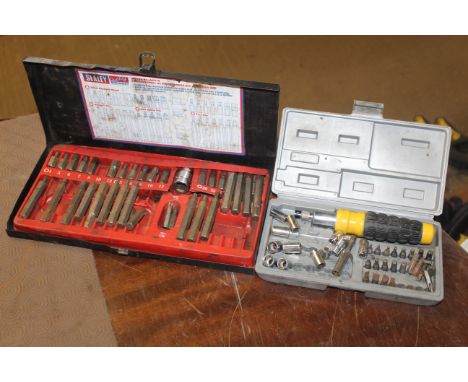 A part Sealey AK219 insert bit and holder set together with a part screwdriver set