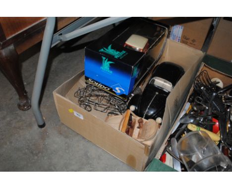 A box containing model cars etc