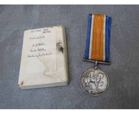 WW2 BRITISH WAR MEDAL, named to  F.12466 M. S. WEBB A.M.I.R.N.A.S. in card box of issue