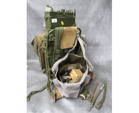 A BRITISH ARMY 1970s MURPHY RADIO MANPACK A41, with spares bag