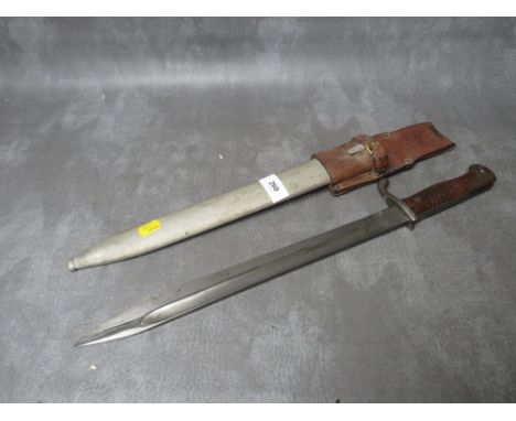A WWI GERMAN IMPERIAL BUTCHER BAYONET, makers mark of Simson &amp; Co. SUHL, spine of blade has date mark for 1915, in steel 