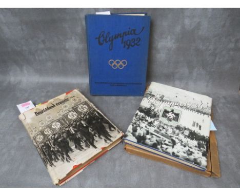 A WW2 GERMAN NSDAP PHOTO CARD BOOK, and a 1936 Olympics photocard book and 1932 Olympia book (3)