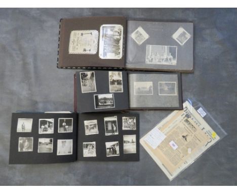 A SMALL GROUP OF WW2 PROPAGANDA LEAFLETS, three Luftpost and a Berlin liar, along with three 1940s / 1950s photograph albums 