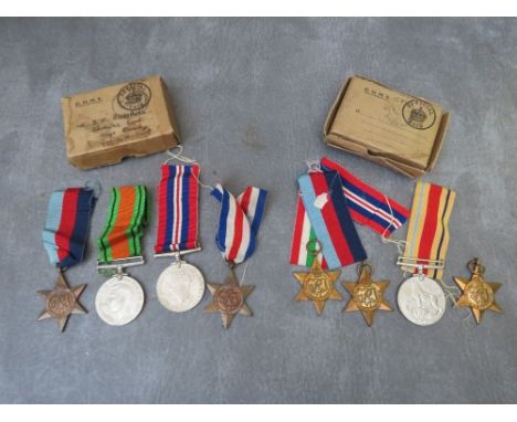 TWO WW2 MEDAL GROUPS IN POSTAL BOXES, the first 39-45 star, Africa star, Italy star and War Medal to MR. E. M. PRICE, WALSALL