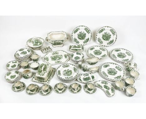 PART DINNER SERVICE, Mason green 'fruit basket', including six large dinner plates six dinner plates, six bowls, six side pla