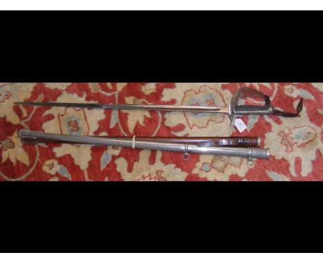 A George VI ceremonial sword in leather scabbard, together with an unassociated scabbard