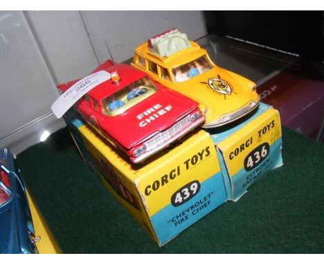 A boxed Corgi Chevrolet Fire Chief - No. 439, together with a Citroen Safari - No. 436