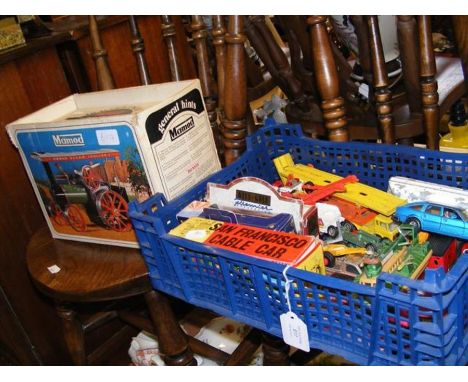 A selection of vintage die cast models, including Matchbox K-105 Hover Raider, together with Mamod Steam Tractor Engine 