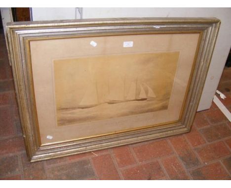 JOSIAH TAYLOR - photographic print of the yacht 'Pantomine', built by Michael Ratsey, Cowes - framed and glazed
