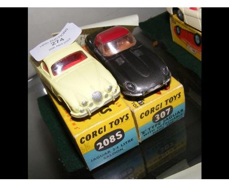 Two boxed Corgi Jaguars - a 2.4ltr Saloon - No.2085, together with a Jaguar E-Type - No. 307