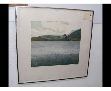 A Limited Edition print of Highland lake scene - Working Proof - signed GREENWOOD - 37cm x 40cm 