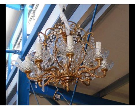 An eight branch decorative ceiling light
