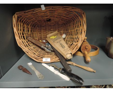 A selection of vintage household items including ice chipper