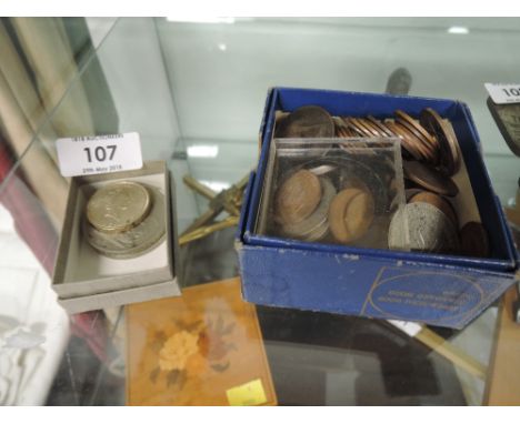 A selection of vintage coins currency and world money