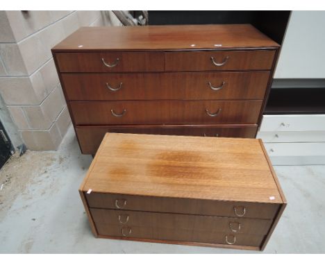 A pair of vintage G plan style bedroom drawer units