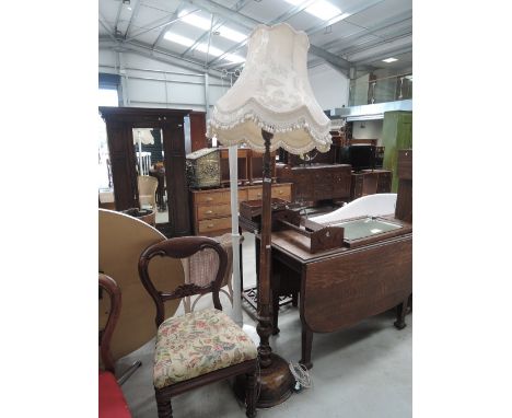 Two vintage standard lamps including heavy dome base