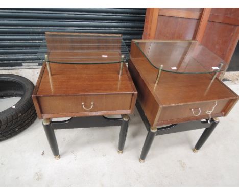 A pair of vintage G plan style bedside drawer units