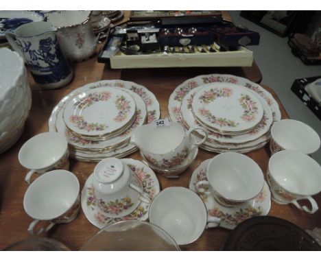 A selection of vintage ceramics by Colclough in the Wayside pattern