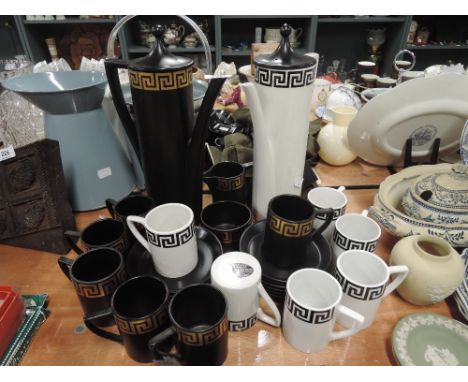 Two vintage coffee service by Portmeirion Pottery Greek Keys design