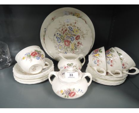 A vintage part tea service by Ducal in the Wilmslow pattern hand decorated