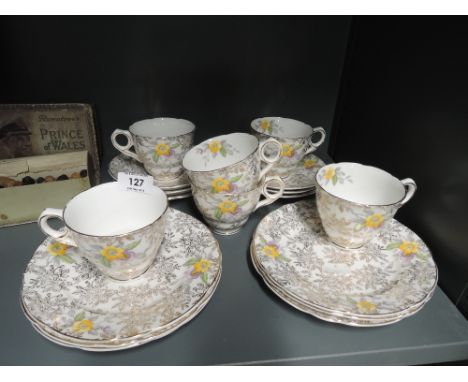 A selection of vintage tea cups and saucers by Burslem Jane Ridge China