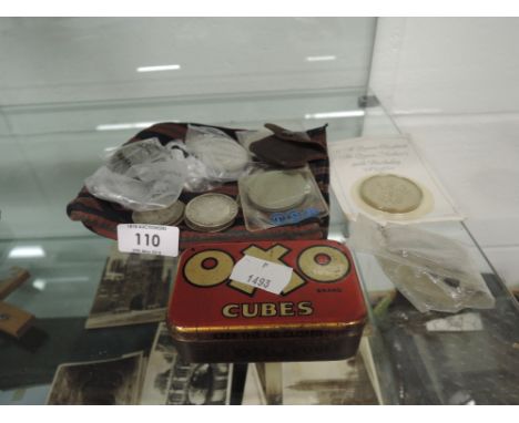 A selection of vintage money coins and currency 