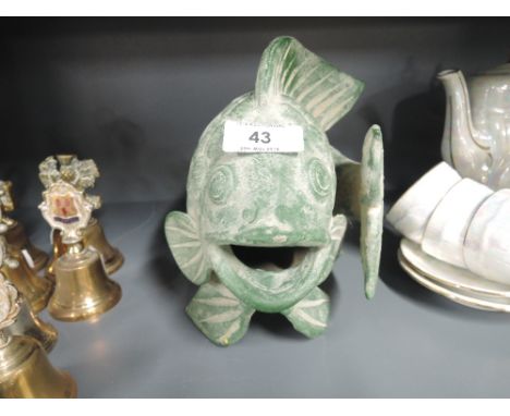 A modern ceramic fish sculpture