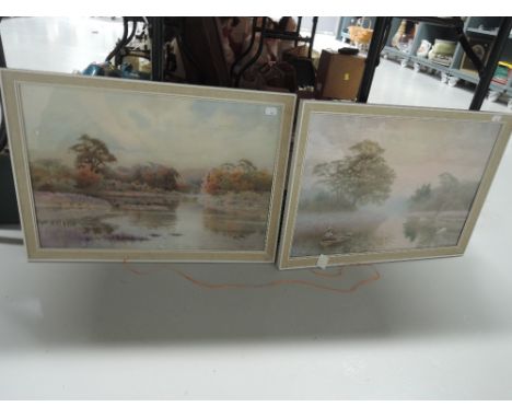 Two vintage prints of landscape in period frames