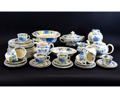 Quantity of Masons Ironstone Pottery 'Regency' Pattern approx 46 pieces. Includes large pedestal centre dish, tureen, cups an