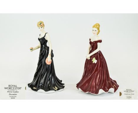 Royal Worcester Les Petites Figures Two in total to include Limited Edition 'Christmas Rose' a limited number of 2000. Also '