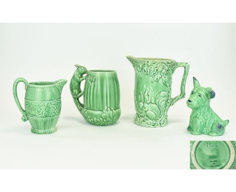 Four Sylvac Items comprising dog figure, squirrel and acorn vase (1195), jug with rabbit decoration and one other, Various  h