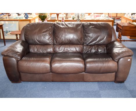 Three Seater Leather Sofa Italian leather sofa of generous proportions, fashioned in rich chocolate brown nappa leather. Good