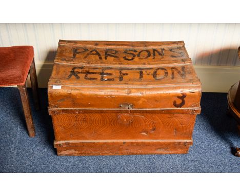 Large Metal Hinged Trunk/Blanket Box