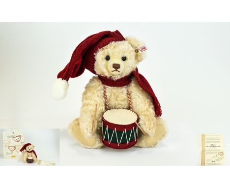 Steiff Ltd Edition Teddy Bear with Drums. No 1393, Comes with Certificates, Bags etc. As New Condition - Please See Photo. He