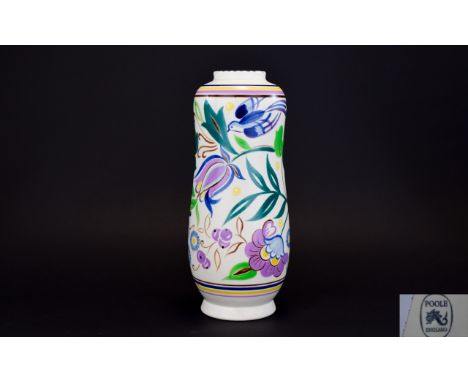 Poole - 1950's / 1960's Hand Painted Stylish Floral Design, Painted on Alpine White. Designer by Trudi Carter, Marked TVX Pat