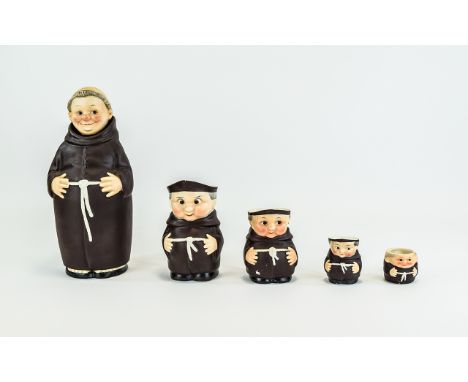 Hummel W. Goebel Collection of Monk Figures / Jugs ( 5 ) In Total. Tallest Figure / Jug 10.5 Inches. All Figures are In Excel