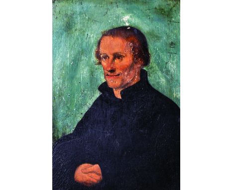 After Lucas Cranach (1472-1553) German. Portrait of Philipp Melanchthon, Oil on Panel, 8" x 5.5".