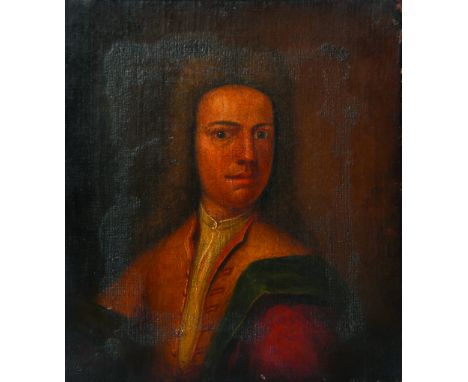 Early 19th Century English School. Bust Portrait of a Man, Oil on Canvas, Unframed, 7.5" x 6.5".