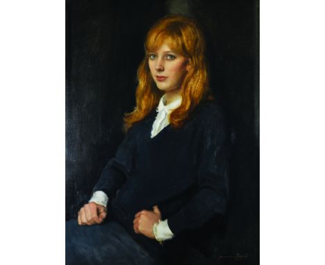 Robert Norman Hepple (1908-1994) British. "Linette", Portrait of Linette Guthrie, (daughter of the artist Robin Craig Guthrie
