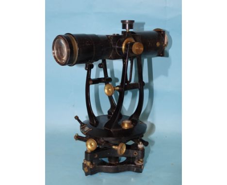 Cooke, Troughton &amp; Simms Ltd, London &amp; York, a black-lacquered metal theodolite no.17838, (a/f), a Short &amp; Mason 